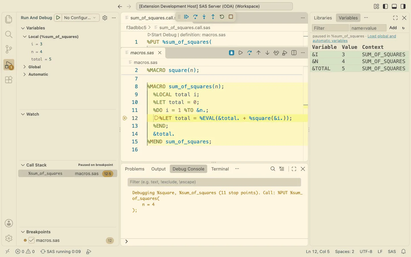 At the conditional breakpoint