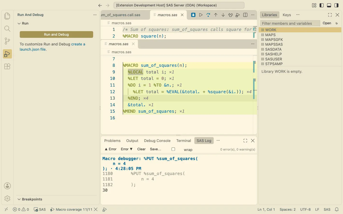 Code coverage after the run